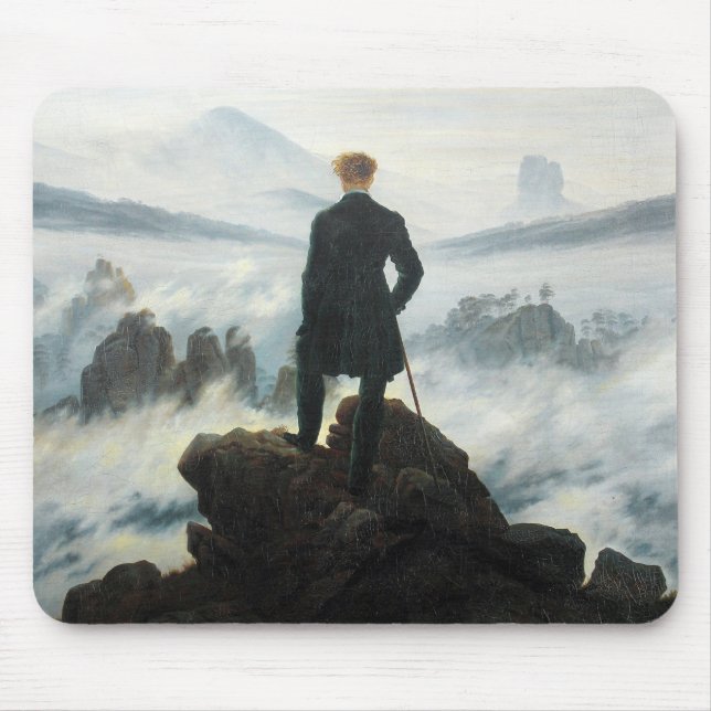 Alfombrilla De Ratón Wanderer por encima del mar de niebla, Friedrich (Frente)