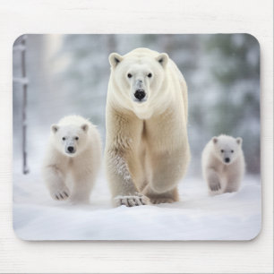 Alfombrilla De Ratón Wanding Polar Bear Animal Family