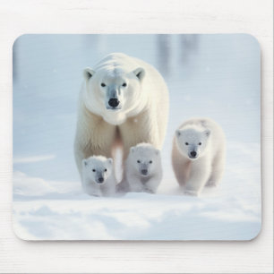 Alfombrilla De Ratón Wanding Polar Bear Animal Family
