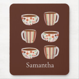 Alfombrilla De Ratón Warm Circle Pattern On Cups Of Coffee