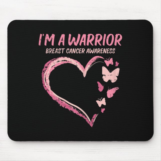 Alfombrilla De Ratón Warrior Heart Butterfly Concienciación sobre el Cá (Frente)