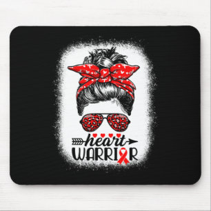 Alfombrilla De Ratón Warrior Messy Bun Go Red - Conciencia sobre las en