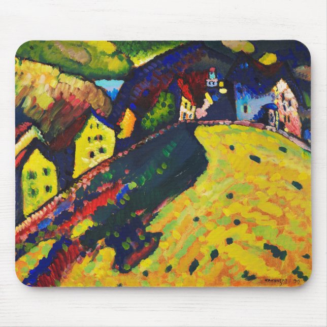Alfombrilla De Ratón Wassily Kandinsky. Casas en Murnau. Expressionismo (Frente)