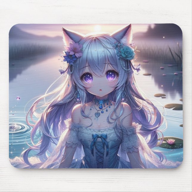 Alfombrilla De Ratón Water Catgirl Anime Princess (Frente)