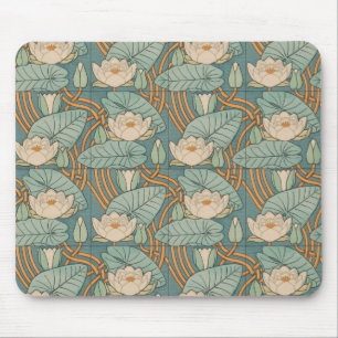 Alfombrilla De Ratón Water Lilies Lily Naturaleza Art Nouveau