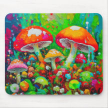 Watercolor Abstract Mushrooms