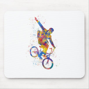 Alfombrilla De Ratón Watercolor bmx rider