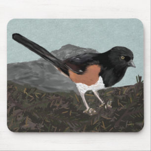 Alfombrilla De Ratón Watercolor Eastern Towhee Mousepad