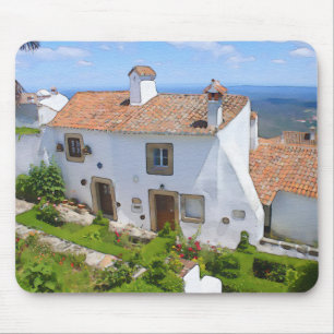 Alfombrilla De Ratón Watercolor Mediterranean house