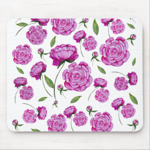Alfombrilla De Ratón Watercolor pink peonies tote bolsa almohadilla red