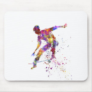 Alfombrilla De Ratón watercolor skater
