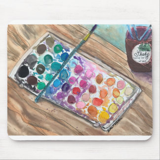 Alfombrilla De Ratón Watercolorpainting y café