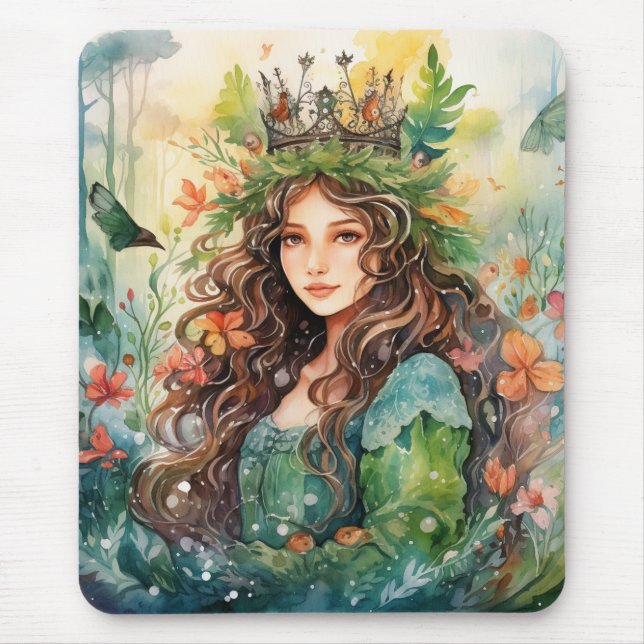 Alfombrilla De Ratón Watercolour Forest Princess (Frente)