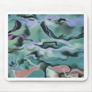Alfombrilla De Ratón Waves In Harmony Acrylic Pour Abstract Art