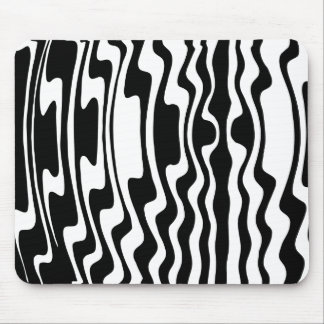 Alfombrilla De Ratón Wavey Stripey - Blanco y negro