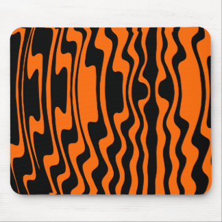 Alfombrilla De Ratón Wavey Stripey - Negro y Naranja