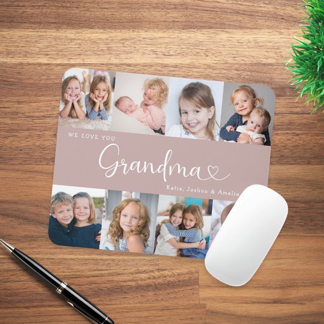 Alfombrilla De Ratón We Love you Grandma Script 8 Photo Modern (Subido por el creador)