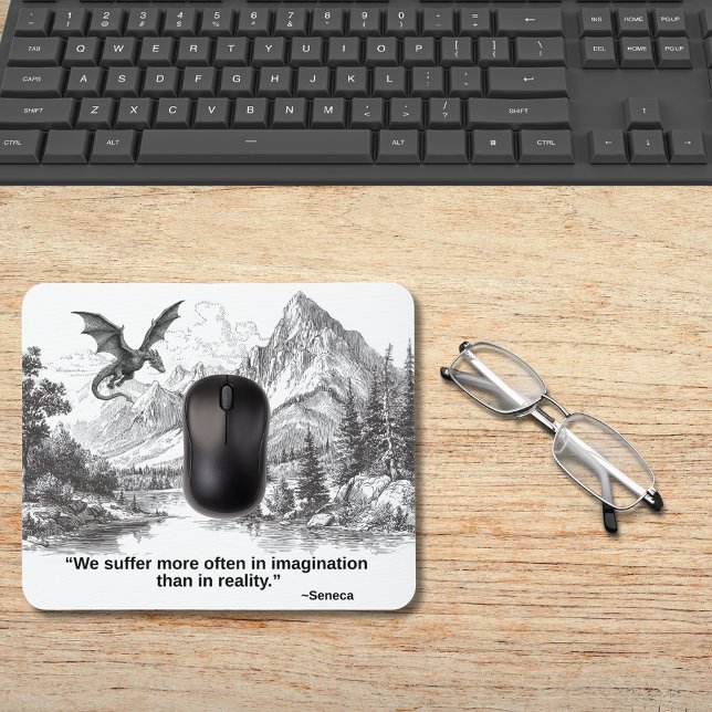 Alfombrilla De Ratón "We Suffer More in Imagination" – Stoic Quote (Seneca Stoic Quote Mousepad)