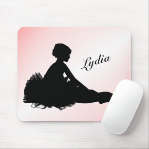 Alfombrilla De Ratón Weary Ballerina Personalizada con Nombre Rosa