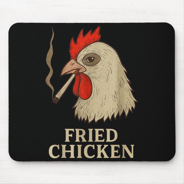 Alfombrilla De Ratón Weed Meme Funny Fried Chicken Smoking  (Frente)