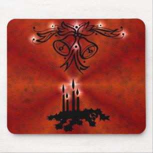 Alfombrilla De Ratón Weihnachts Ornamente mit Sterne auf rot