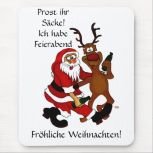 Alfombrilla De Ratón Weihnachtsmann mit Elch