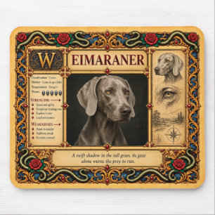 Alfombrilla De Ratón Weimaraner, Arte Bestiario Medieval