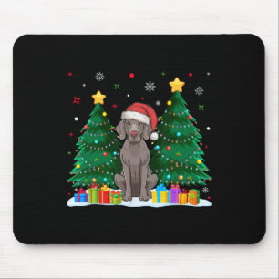 Alfombrilla De Ratón Weimaraner Dog Amantes de Santa Hat Navidades feos