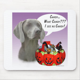 Alfombrilla De Ratón Weimaraner Halloween Candy