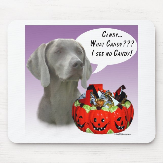 Alfombrilla De Ratón Weimaraner Halloween Candy (Frente)