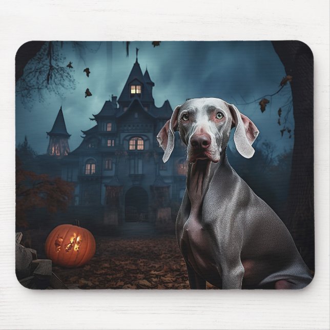 Alfombrilla De Ratón Weimaraner Halloween Scary (Frente)