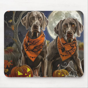 Alfombrilla De Ratón Weimaraner Halloween Spooky