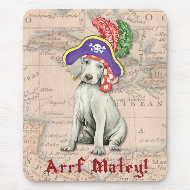 Alfombrilla De Ratón Weimaraner Pirate (Frente)