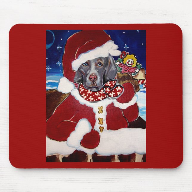 Alfombrilla De Ratón Weimaraner Santa (Frente)