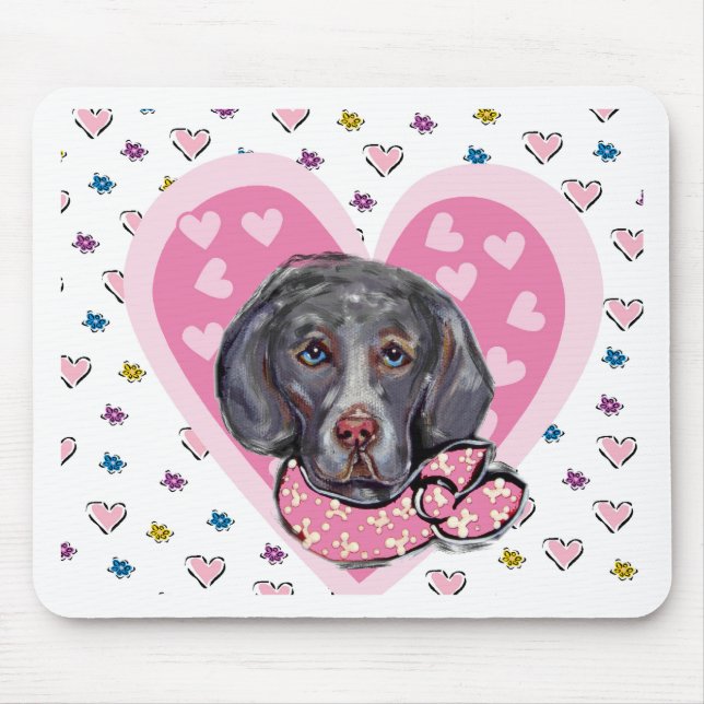 Alfombrilla De Ratón Weimaraner Valentine (Frente)