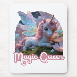 Alfombrilla De Ratón Weißes Einhorn mit Flügeln - Magic Queen