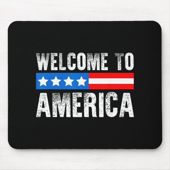 Alfombrilla De Ratón Welcome To America Patriotic Usa Flag New American (Frente)