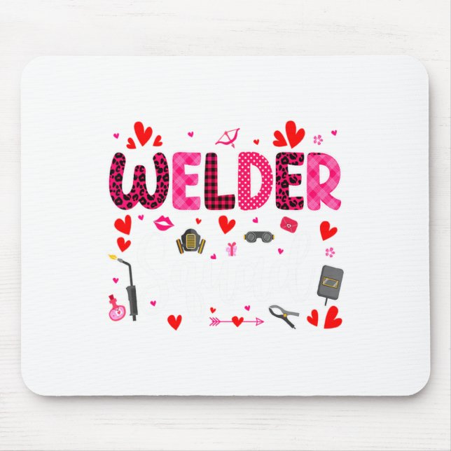 Alfombrilla De Ratón Welder Squad Cute Tools Hearts Costume Valentines  (Frente)