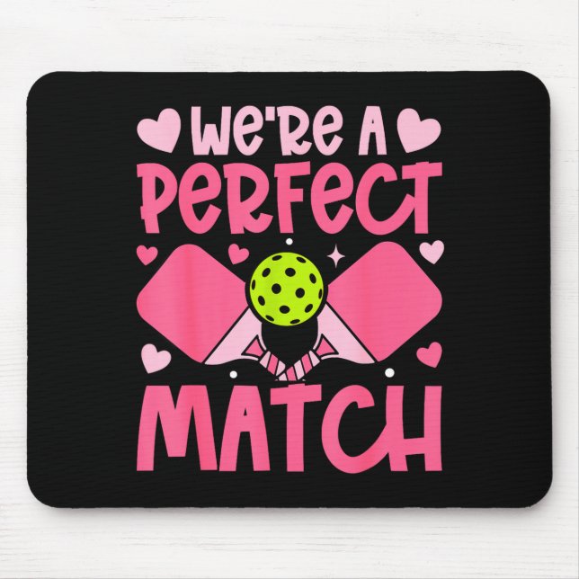 Alfombrilla De Ratón We're A Match Ckleball Couple Paddle Hearts Valent (Frente)