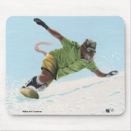Alfombrilla De Ratón Wererat Snowboard Fantasy Art Mousepad