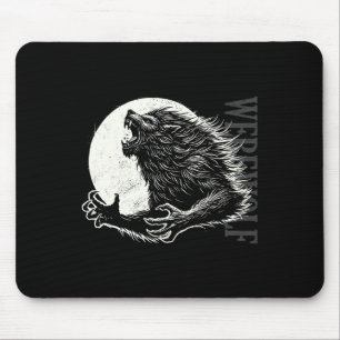 Alfombrilla De Ratón Werewolf Monstruo de Creepa de Luna Llena Hallowee