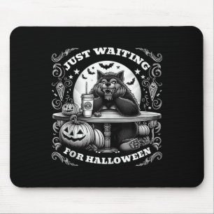 Alfombrilla De Ratón Werewolf Solamente Espera Por Halloween Spooky Sca
