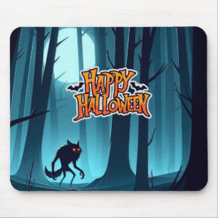 Alfombrilla De Ratón Werewolf y calabazas de Halloween