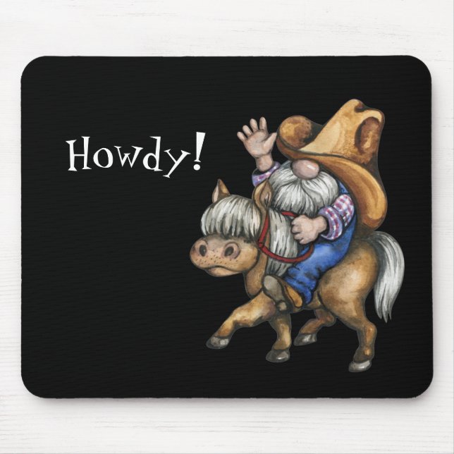 Alfombrilla De Ratón Western Cowboy Gnome Mousepad (Frente)