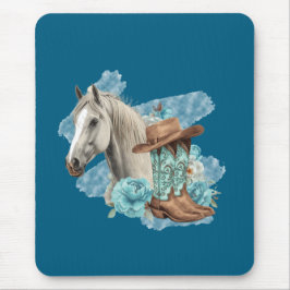 Alfombrilla De Ratón Western Horse Mouse Pad- Navy