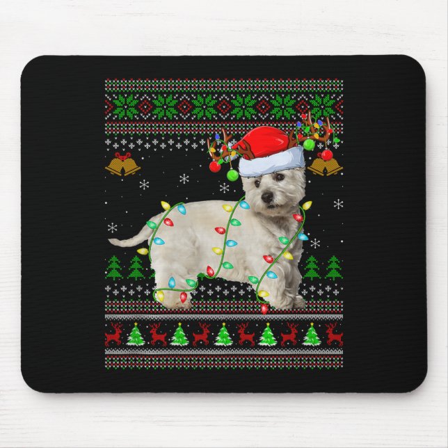 Alfombrilla De Ratón Westie Dog West Highland Terrier Ugly Christmas Sw (Frente)