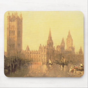Alfombrilla De Ratón Westminster: Casas del parlamento, c.1860 (aceite