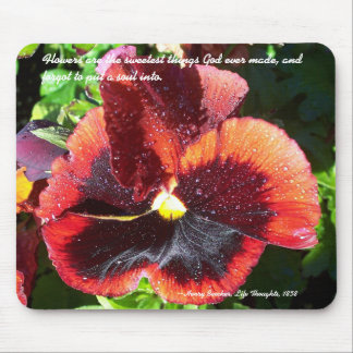 Alfombrilla De Ratón Wet Pansy con Henry Beecher cita mousepad
