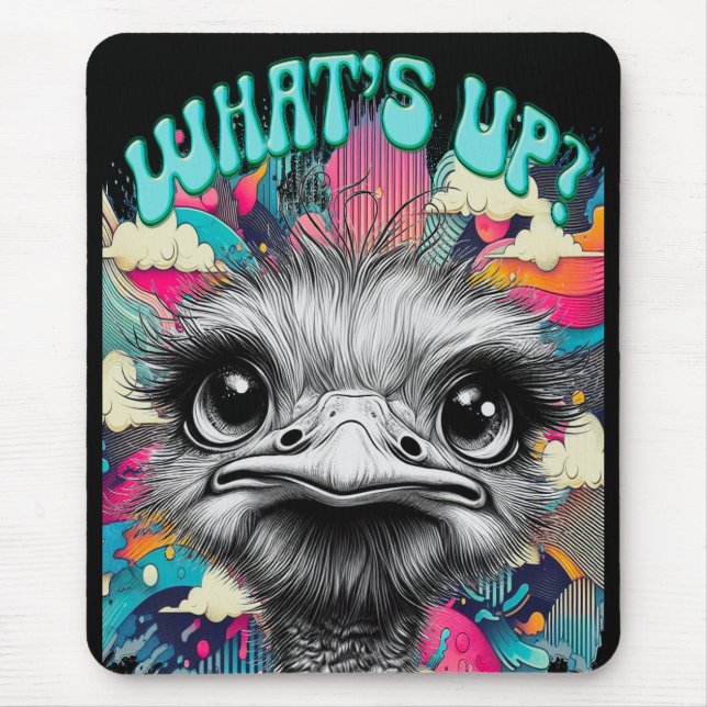 Alfombrilla De Ratón Whats Up? Ostrich - Mouse Pad (Frente)