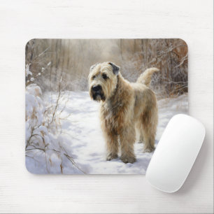 Alfombrilla De Ratón Wheaten Terrier Deja que nieve Navidad